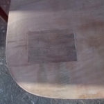 Chaise Baumann - assise percée réparée