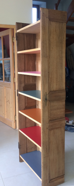 Meuble à chaussures sur mesure en upcycling- vue de côté